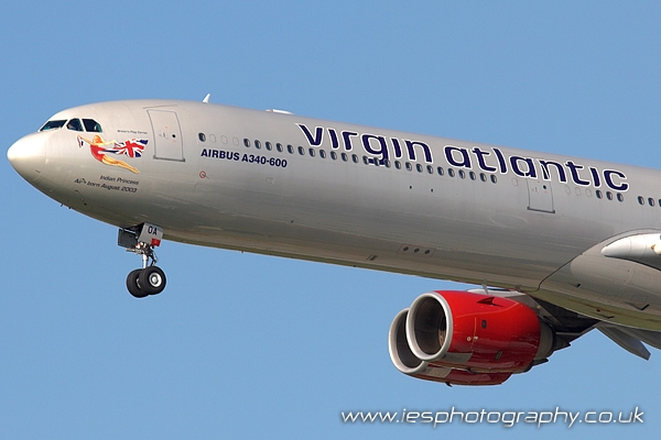 Virgin Atlantic VIR 0008.jpg - Virgin Atlantic Airbus A340-600 - Order a Print Below or email info@iesphotography.co.uk for other usage